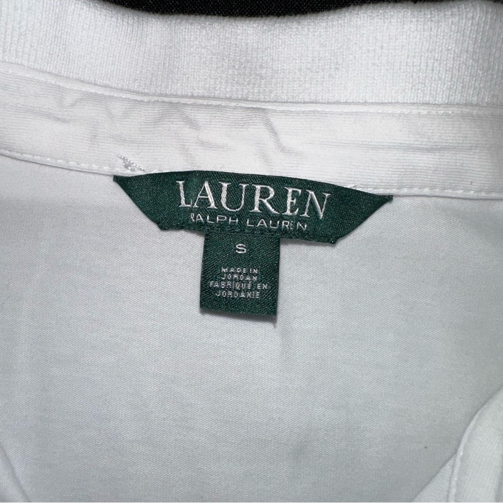 Lauren Ralph Lauren Polo style golf Shirt ladies S turquoise and white ombré - Picture 3 of 7